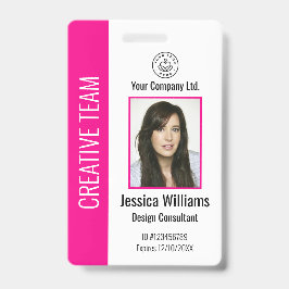 Personalized Corporate Employee ID Badge Hot Pink Ausweis