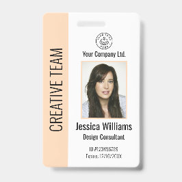 Personalized Corporate Employee ID Badge Peach Ausweis
