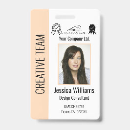 Personalized Corporate Employee ID Badge Peach Ausweis