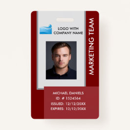 Personalized Corporate Employee ID Badge Red Ausweis