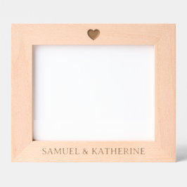 Personalized Couple Name Heart Wood Geätzte Rahmen