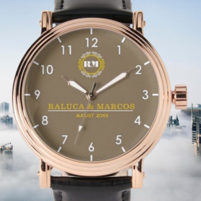 Personalized couple names minimal monogram  armbanduhr (Von Creator hochgeladen)