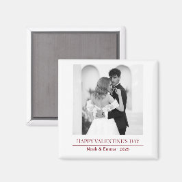 Personalized Couple Names & Year - Elegant Photo Magnet