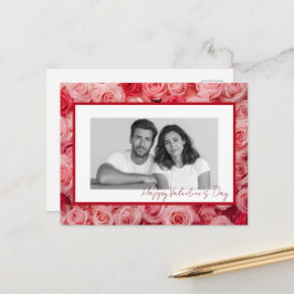 Personalized Couple Photo Valentine Roses Card Postkarte
