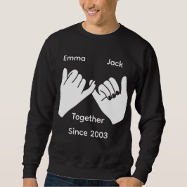 Personalized couple with custom names and year sweatshirt