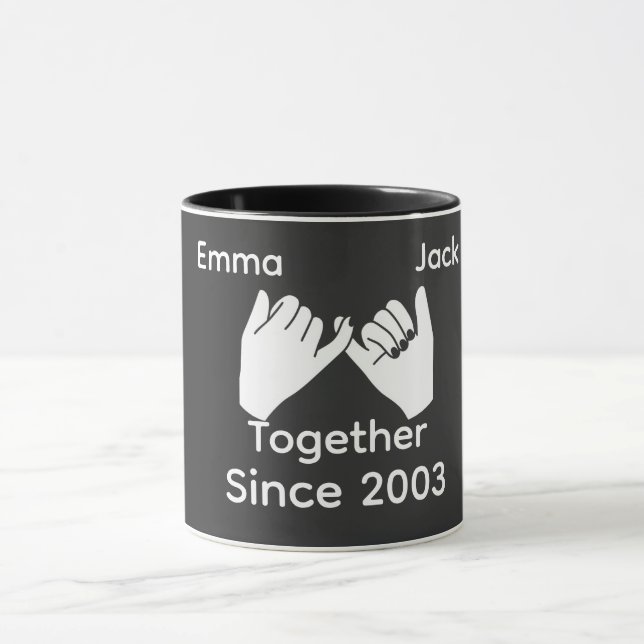 Personalized couple with custom names and year tasse (Zentrum)
