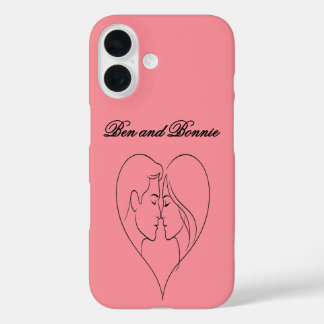Personalized Couple's Heart Silhouette iPhone Case