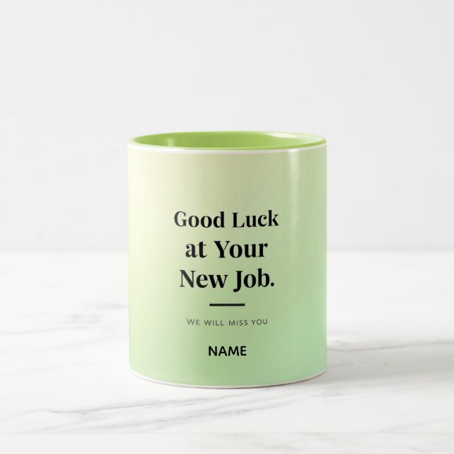 Personalized Coworker Farewell Mug – Custom Name Zweifarbige Tasse (Mittel)