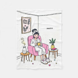 Personalized Cozy Daughter Gift Cute Self Care Fleecedecke