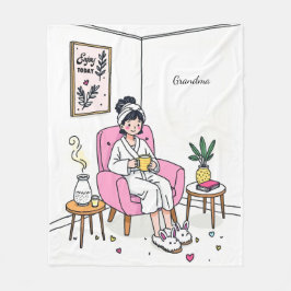 Personalized Cozy Grandma Gift Soft Relaxing Self Fleecedecke