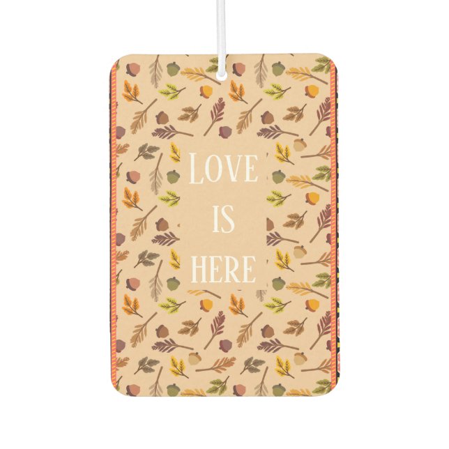 Personalized cozy kraft autumn background nature autolufterfrischer (Vorderseite)