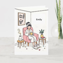 Personalized Cozy Mom Gift Cute Relaxing Self Care Karte