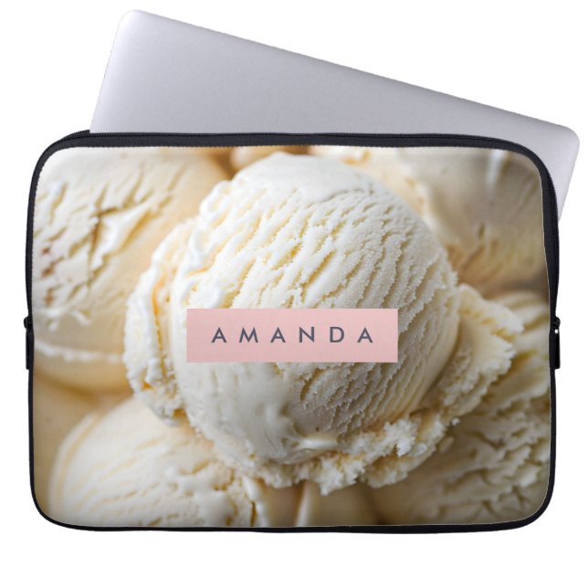 Personalized Creamy Vanilla Ice Cream  Laptopschutzhülle (Vorderseite)