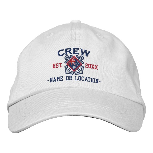 Personalized Crew Nautical Australia Embroidery Bestickte Kappe (Vorderseite)
