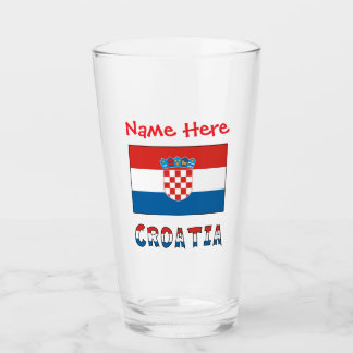 Personalized Croatia Flag Glas