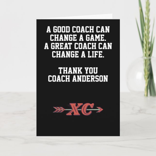 Personalized Cross Country Coach From Team XC Karte (Vorderseite)