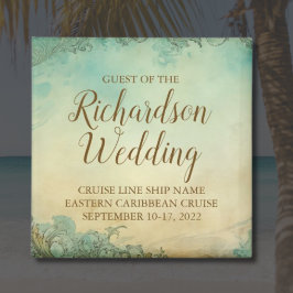 Personalized Cruise Wedding Guest Keepsake Magnet