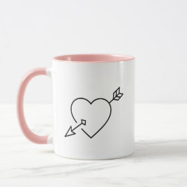 Personalized Cupid Struck Heart Arrow Coffee Mug Tasse