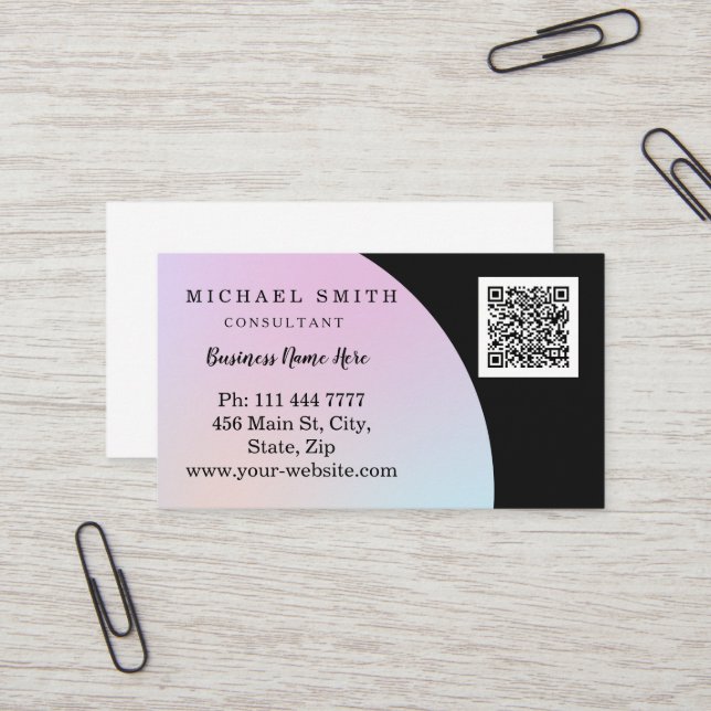 Personalized Custom Corporate QR Code Logo Busines Visitenkarte (Vorderseite/Rückseite Beispiel)