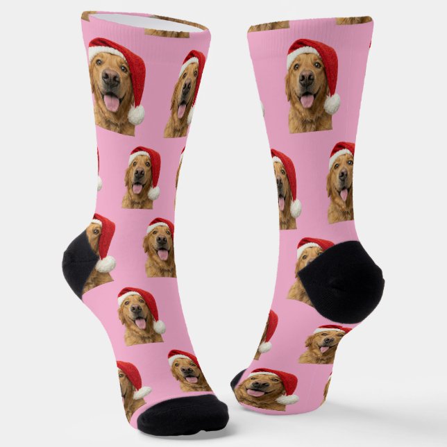 Personalized Custom Golden Retriever Christmas  Socken (Gewinkelt)