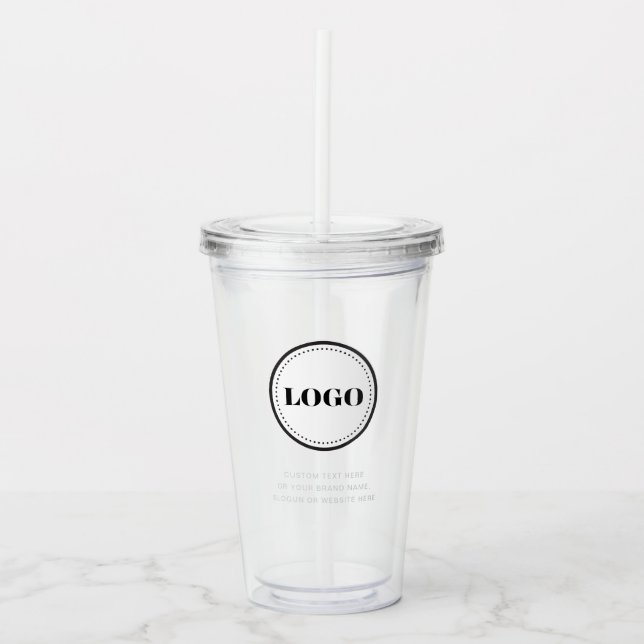 Personalized Custom Logo with Straw No Minimum Acryltrinkbecher (Vorderseite)