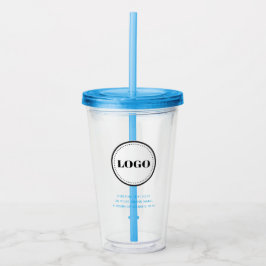 Personalized Custom Logo with Straw No Minimum Acryltrinkbecher