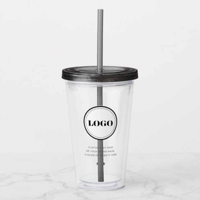 Personalized Custom Logo with Straw No Minimum Acryltrinkbecher (Vorderseite)