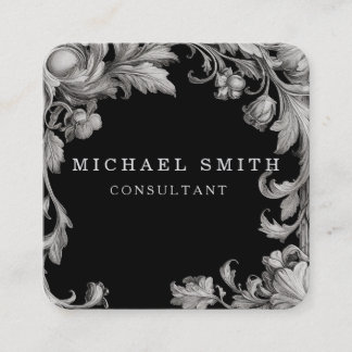 Personalized Custom Minimalist Modern QR Code Logo Quadratische Visitenkarte