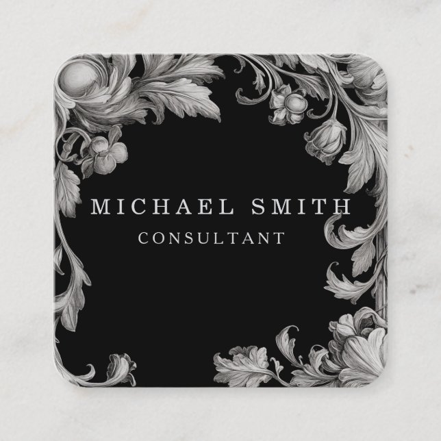 Personalized Custom Minimalist Modern QR Code Logo Quadratische Visitenkarte (Vorderseite)