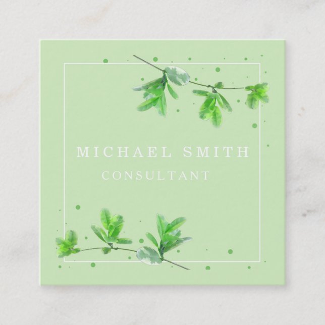 Personalized Custom Minimalist Modern QR Code Logo Quadratische Visitenkarte (Vorderseite)