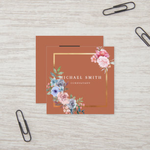 Personalized Custom Minimalist Modern QR Code Logo Quadratische Visitenkarte