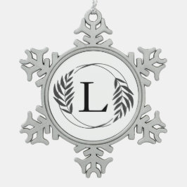 Personalized Custom Monogram Gift Schneeflocken Zinn-Ornament