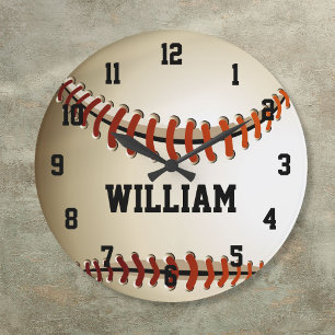 Personalized Custom Name Baseball Large Clock Große Wanduhr