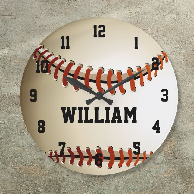 Personalized Custom Name Baseball Large Clock Große Wanduhr (Personalized Custom Name Baseball Large Clock)