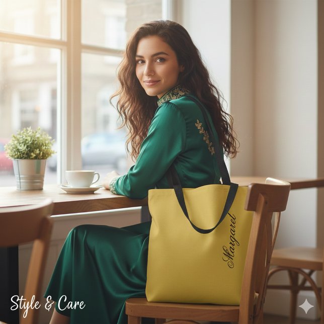 Personalized Custom Name Designer Metallic Gold (Personalized Custom Name Designer Metallic Gold Tote Bag)