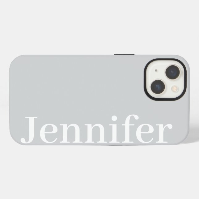 Personalized Custom Name Simple Elegant Light Grey iPhone Hülle (Rückseite (Horizontal))