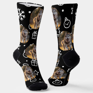 Personalized Custom Photo Blob - Winter Husky Socken