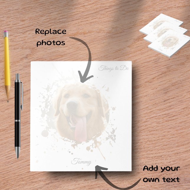 Personalized Custom Photo Pet with Name Notizblock (Personalized Photo & Name Notepad | Custom Stationery Gift)