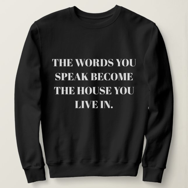 Personalized Custom Quote simple Stylish Modern  Sweatshirt (Design vorne)