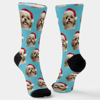 Personalized Custom Shitszu Christmas Socken