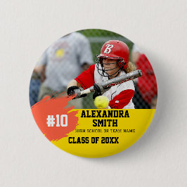 Personalized Custom Softball Player Graduation Button