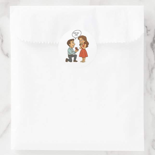 Personalized Custom Will You Marry Me Marriage  Runder Aufkleber (Tasche)