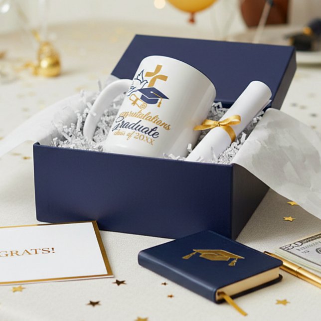 Personalized custom year Christian Graduation Zweifarbige Tasse (Von Creator hochgeladen)