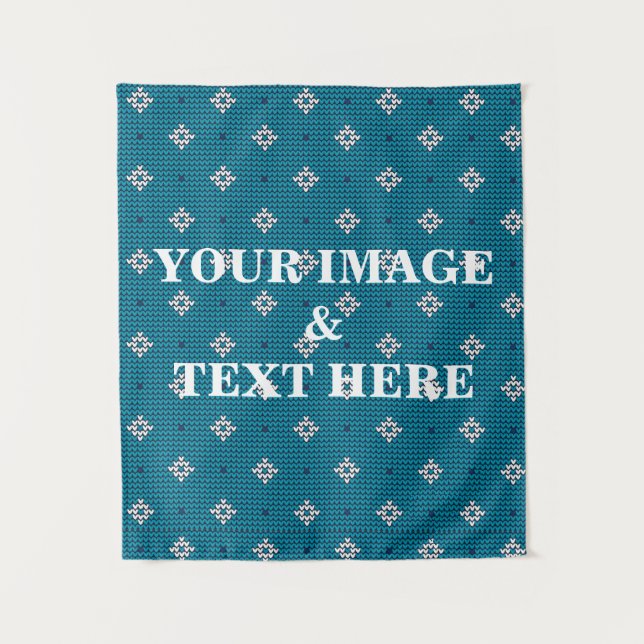 Personalized Custom Your Own Photo & Text Tapestry Wandteppich (Vorderseite)