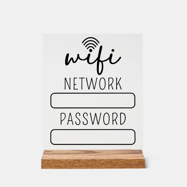 Personalized Customer Wifi Account Sign Acrylschild (Vorderseite)