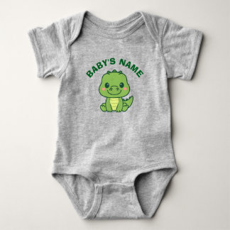 Personalized Cute Alligator Baby Bodysuit Strampler