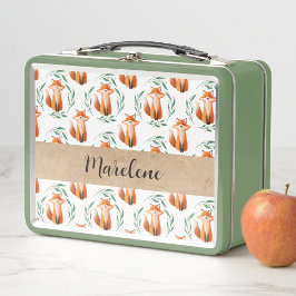 Personalized Cute baby Fox woodland keepsake Metall Brotdose