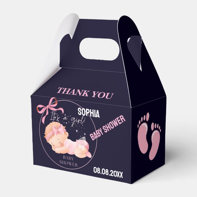 Personalized Cute Baby Shower  Favor Boxes Geschenkschachtel (Vorderseite)