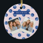 Personalized Cute Blueberry Watercolor Gift Name Keramik Ornament<br><div class="desc">With our Customized Blueberry Watercolor Collection, you can add a cheerful splash of color and individuality to daily life! These personalized pieces are meant to make anyone smile, whether you're shopping for yourself or looking for that ideal present. Every piece in the collection has a bright, hand-painted blueberry design in...</div>