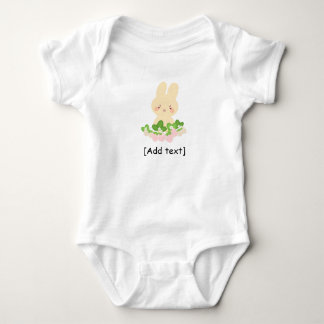 Personalized Cute Bunny with Strawberries - Custom Baby Strampler